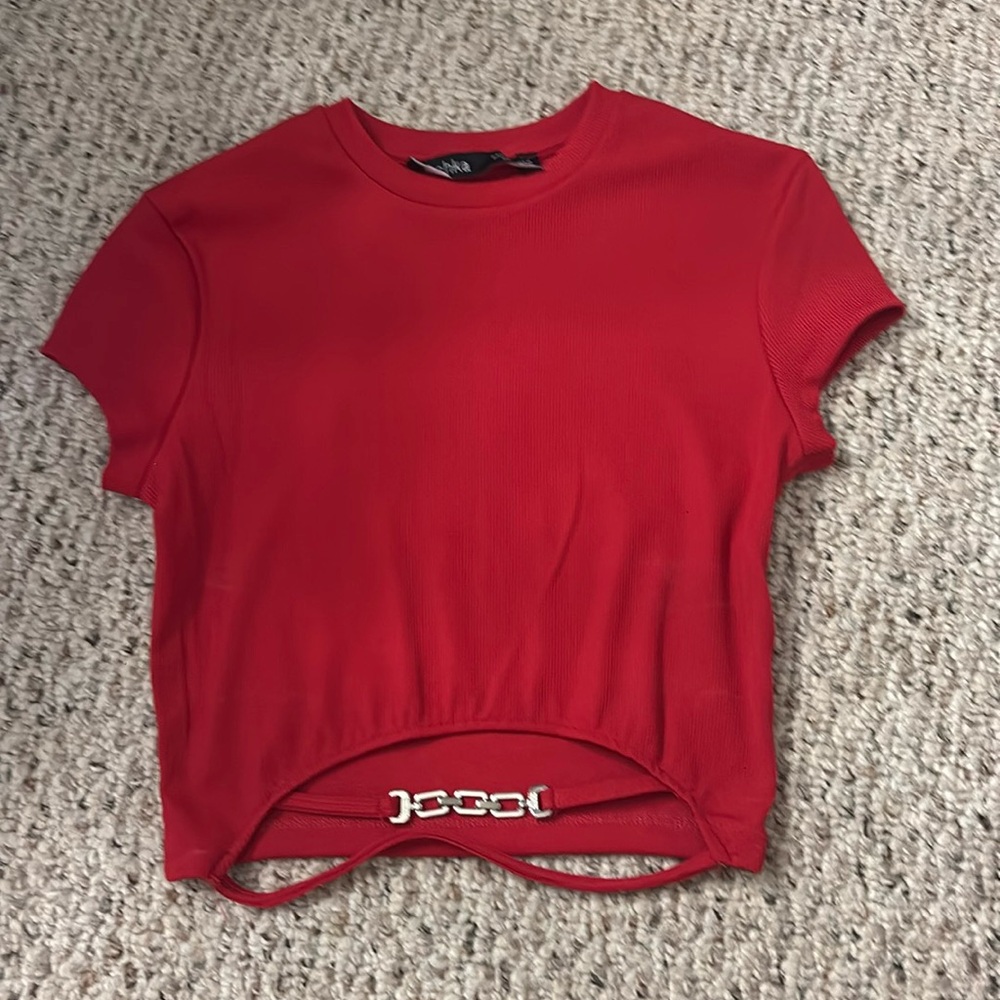 Red crop top